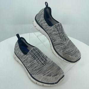 Skechers Women's Air-Cooled Memory Foam Slip-On Shoes Size 8 Black/White/Gray